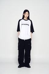 25SS コネクトロゴラグランショートスリーブTシャツ ブラック