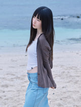 HOODIE WARMER CARDIGAN (BROWN)