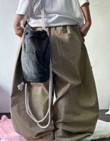 HIGH QUALITY 💛 KOREAN / STRING 🩶 FRONT CARGO PARACHUTE RIVET COTTON LONG PANTS 💛🩶🖤💚 - 4 COLORS