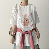 3st Digital Printed Short Sleeve T-Shirt #TeddyBear #Ballerina #Ribbon