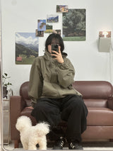 CATION DIAGONAL LINE HOODIE JUMPER