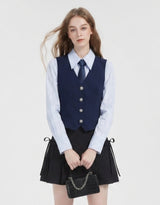[PRE- FALL] Basic Stripe Oxford Tie Shirt Sky Blue