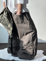Low Button Pig Light Belted Wide Long Pants 3 Colors 