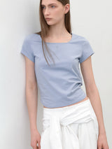 (Z-T-6808)ESSENTIAL SQUARE NECK TEE