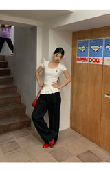 クラシックドットUネッククロップ半袖Tシャツ