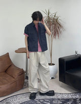 Lupen pintuck wide cotton pants