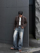 Luen Contrasted leather jacket