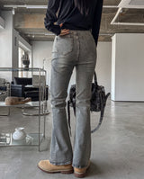 Grayish Washing Bootcut Denim Pants