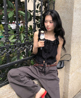 Pure frill blouse_black