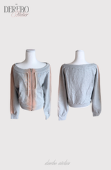 Gradient Off-Shoulder Zip-Up (TOP)