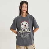 マルチーズズームインハーフスリーブTシャツ