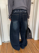 ケパンレタリングワイドデニムパンツ