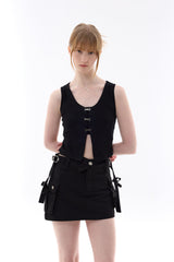 CINDY SLEEVELESS TOP SET / BLACK