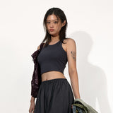 BLACK TAPE VOLUME BRA TOP - CHARCOAL NAVY