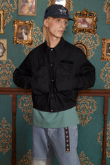 POCKET ARGYLE SHORT JACKET / BLACK