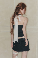 MIDNIGHT HALTER TOP black