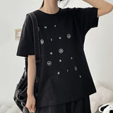 テキスト アルファベット ショートスリーブ Tシャツ(4 colors) H&L