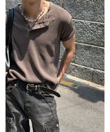 [S/S] Pigment crop muscle henry neck t-shirts(4color)