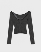 [MADE] Four Ring Stripe Backless Long Sleeve T-shirt