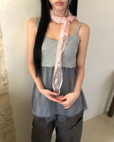 ディンメッシュレイヤードスリーブレストップス