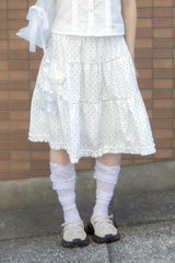 rosette pocket skirt(white)