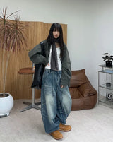 Bedden washed dart denim pants