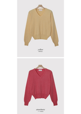 Simple Basic V-neck Knit (10color)