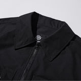 Poly Cotton Zip Shirts Jacket - BLACK
