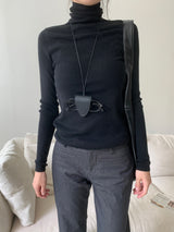 ウィンターブレンドウールポラセミスリムフィットロングスリーブニットトップ (5 Colors)