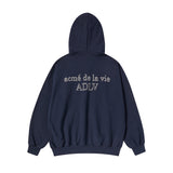 25FW BORDER LINE BASIC LOGO HOODIE ZIP UP DARK NAVY