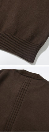 CENTRE LINE ROUND CARDIGAN_BROWN