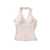 Rosie Deep V Halter Sleeveless