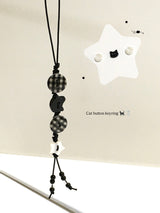 Cat button keyring