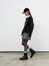 classic applique loose fit mtm - black       