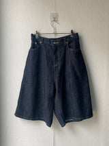 Linen Carpenter denim half pants 2C