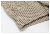 Vintage Knit Balaclava Hood Cardigan Set