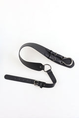 Leather ring wide belt