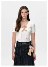 13DE MARZO Bear Buckle Thin Cardigan