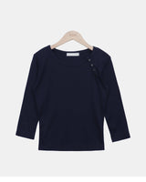 Hena Diagonal Button 7-Sleeve T-Shirt