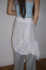 coordi lace unbalanced layered skirt