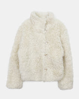 Rureu High-Neck Vintage Fur Jacket