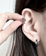 Silver Cross Piercing 2PCS