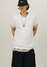 TP Slub V-Neck 1/2 T