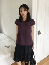 Mori two-button collar pocket blouse (4c)