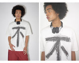 Two-sided fun print summer simple loose short-sleeved T-shirt