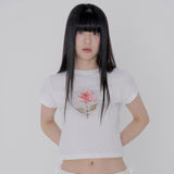 グラスフラワーTシャツ