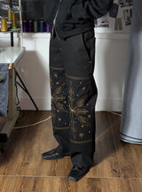  [Hand-Made「007」] Snowflake Studded Pants_Black