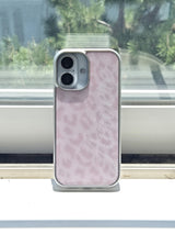 [MADE] Leopard silver glass case(pink L)