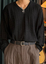 Pretzel V-neck knit 6COLOR