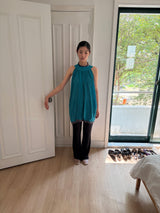 halter neck pleats dress